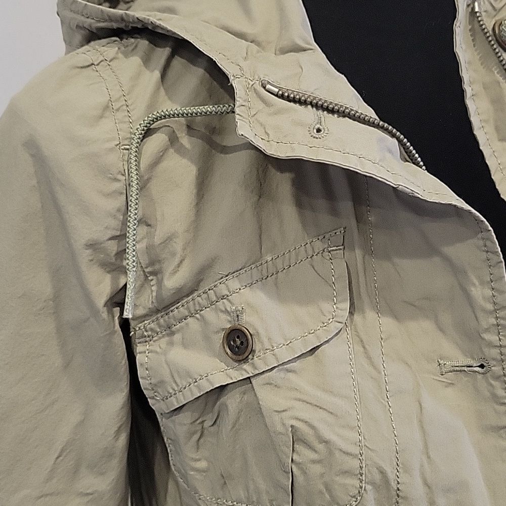 Ann Taylor Loft Twill Utility Jacket hooded drawstring XXSP